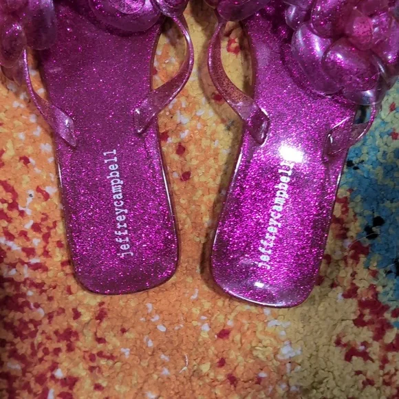 Jeffrey Campbell Pink Glitter Sandals - Picture 2 of 3